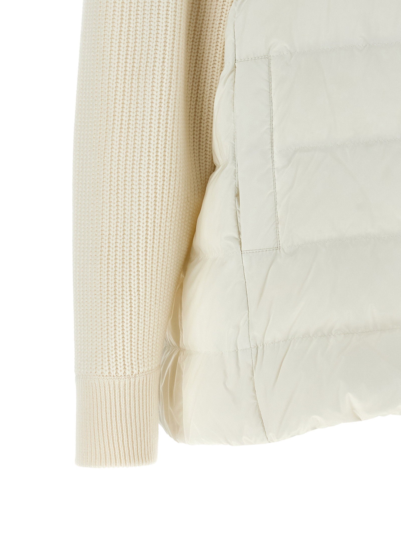 Brunello Cucinelli Shiny Zipper Pull Down Jacket White