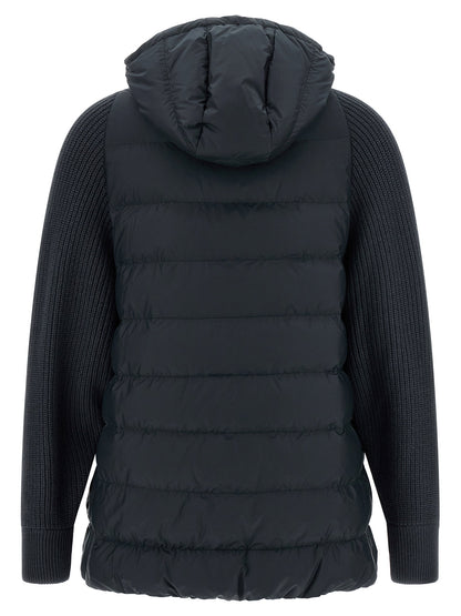 Brunello Cucinelli Shiny Zipper Pull Down Jacket Blue