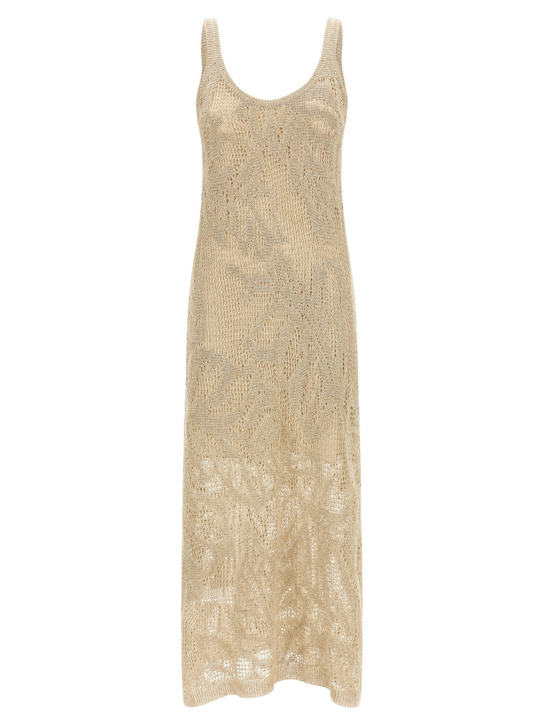 Brunello Cucinelli Crochet Dress Beige