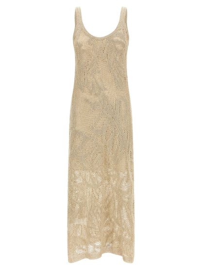 Brunello Cucinelli Crochet Dress Beige