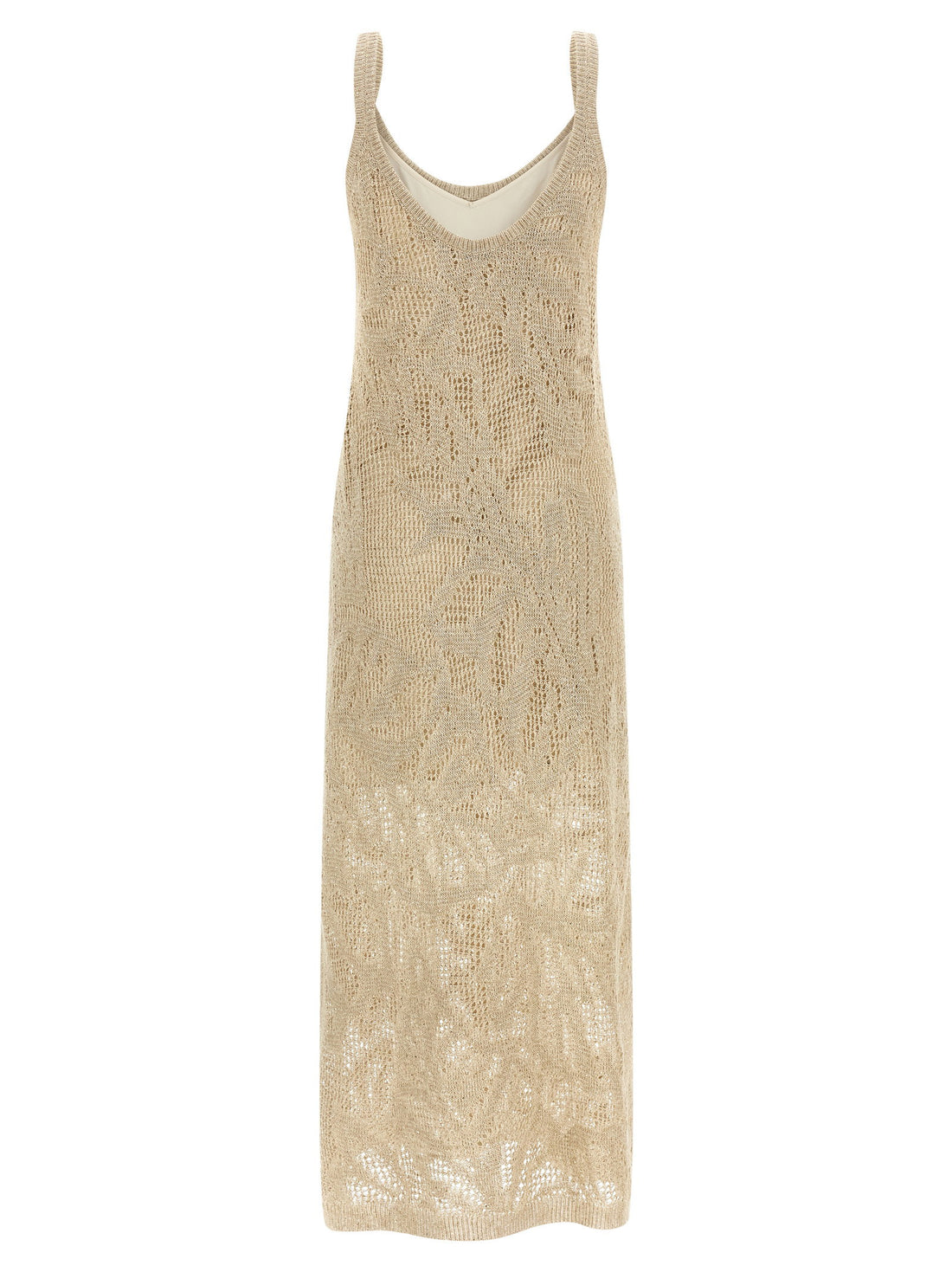Brunello Cucinelli Crochet Dress Beige
