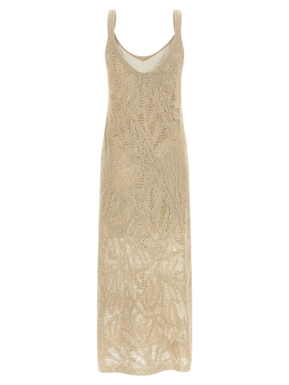 Brunello Cucinelli Crochet Dress Beige