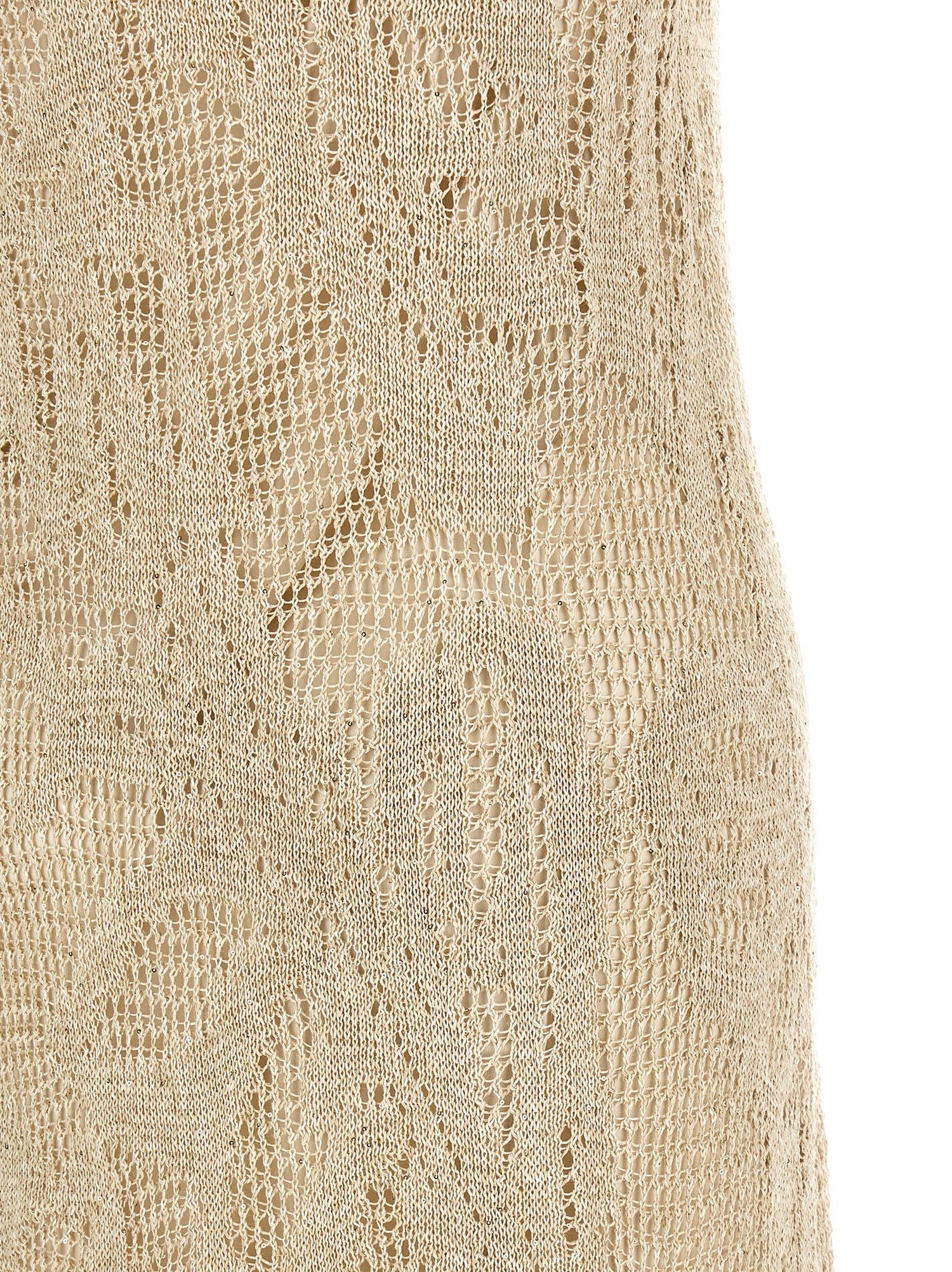 Brunello Cucinelli Crochet Dress Beige