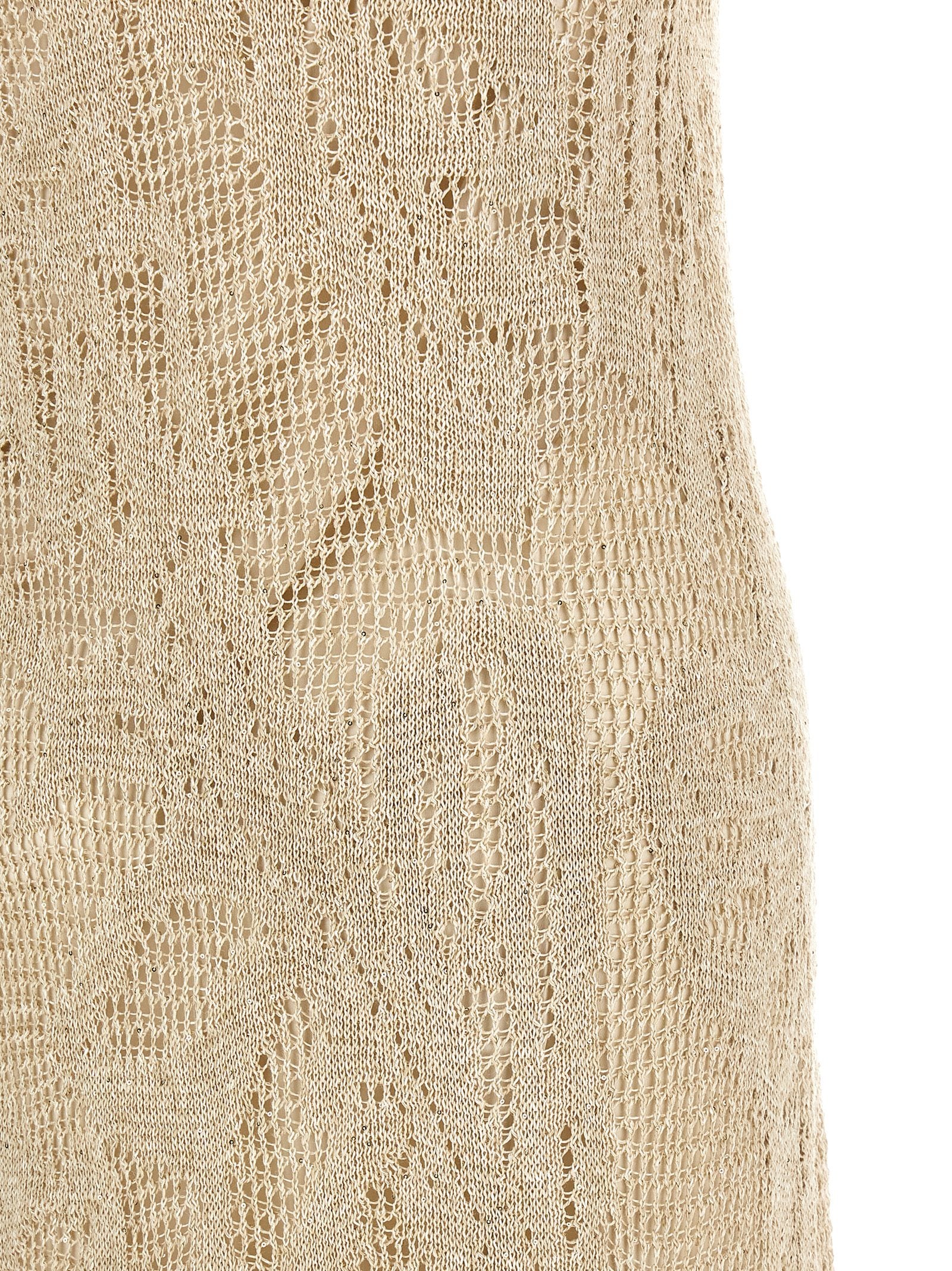 Brunello Cucinelli Crochet Dress Beige