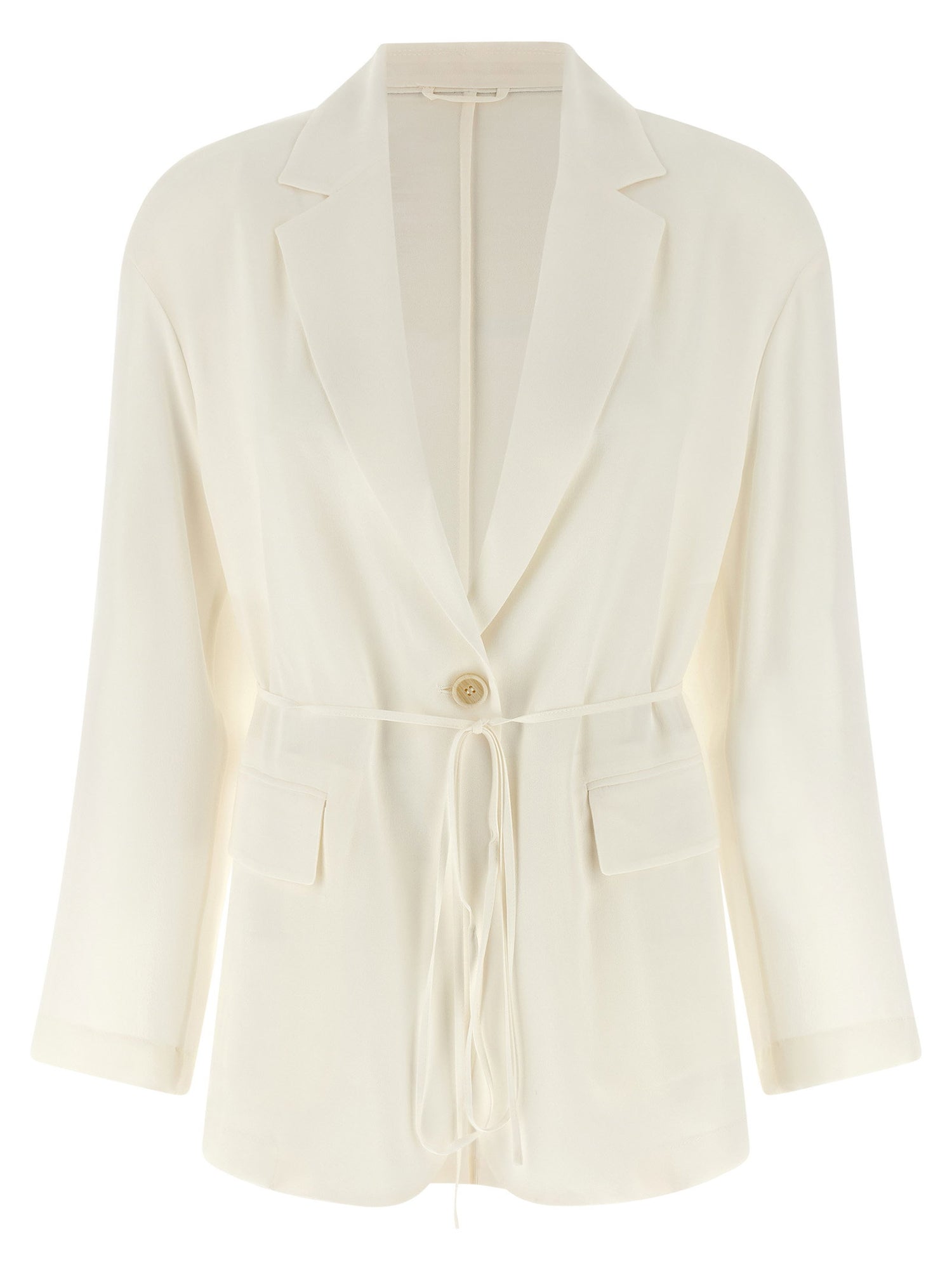 Brunello Cucinelli Silk Blazer Beige
