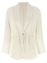 Brunello Cucinelli Silk Blazer Beige