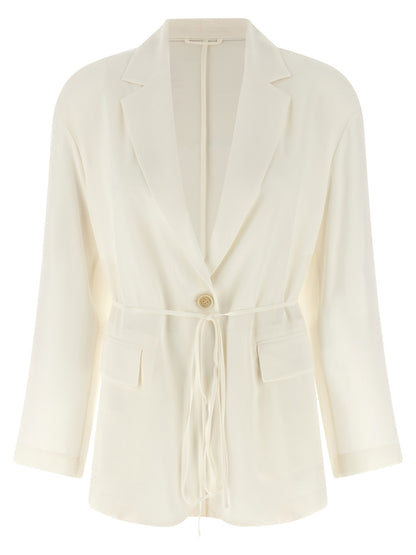 Brunello Cucinelli Silk Blazer Beige