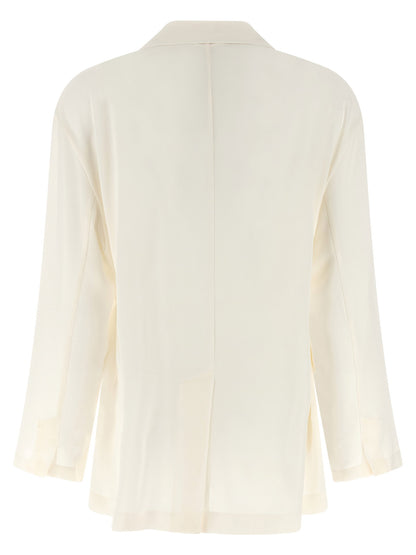 Brunello Cucinelli Silk Blazer Beige
