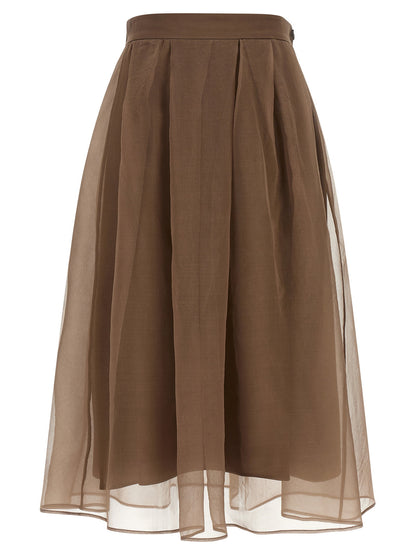 Brunello Cucinelli Circle Skirt Brown