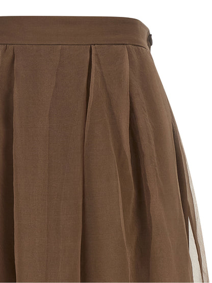 Brunello Cucinelli Circle Skirt Brown