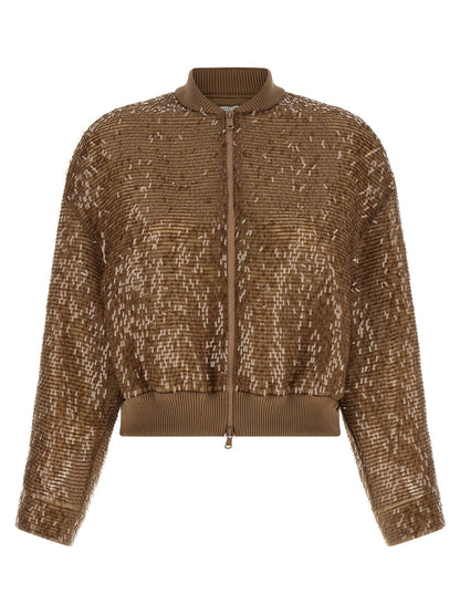 Brunello Cucinelli Zip Cardigan Brown