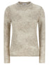 Brunello Cucinelli Flower Lace Sweater Beige