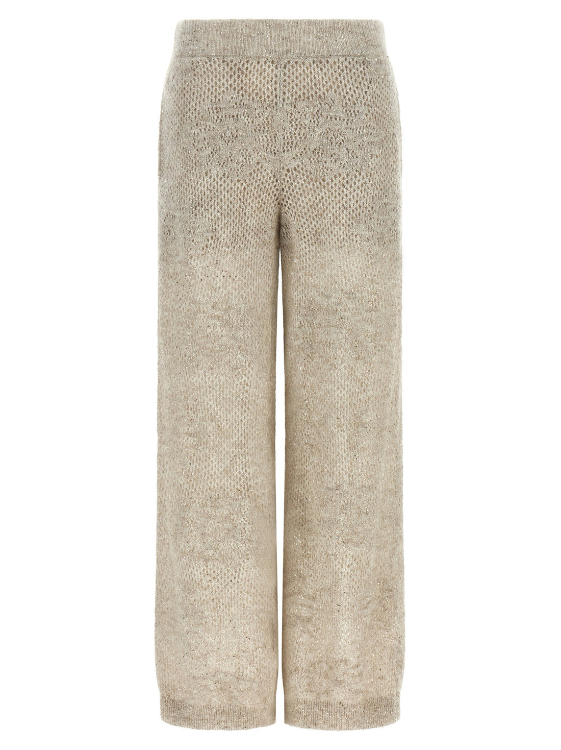 Brunello Cucinelli Dazzling Abstact Leaf Pants Beige