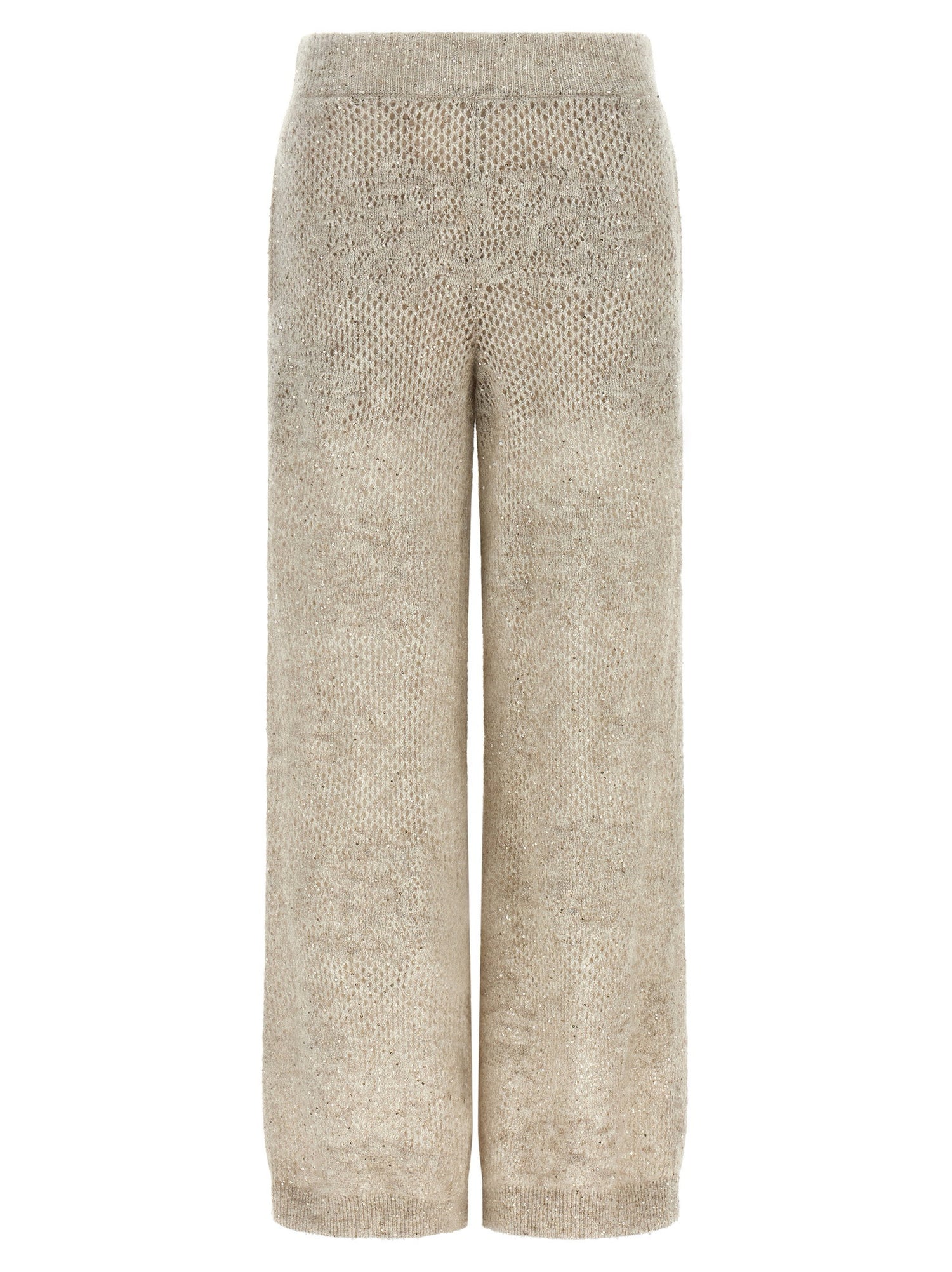 Brunello Cucinelli Dazzling Abstact Leaf Pants Beige