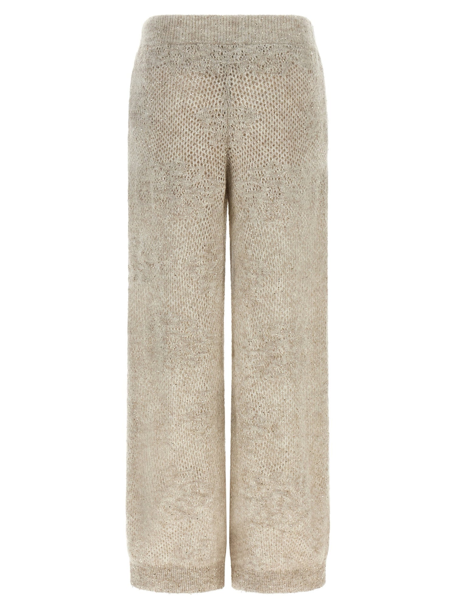 Brunello Cucinelli Dazzling Abstact Leaf Pants Beige