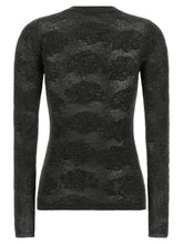 Brunello Cucinelli Flower Lace Sweater Gray