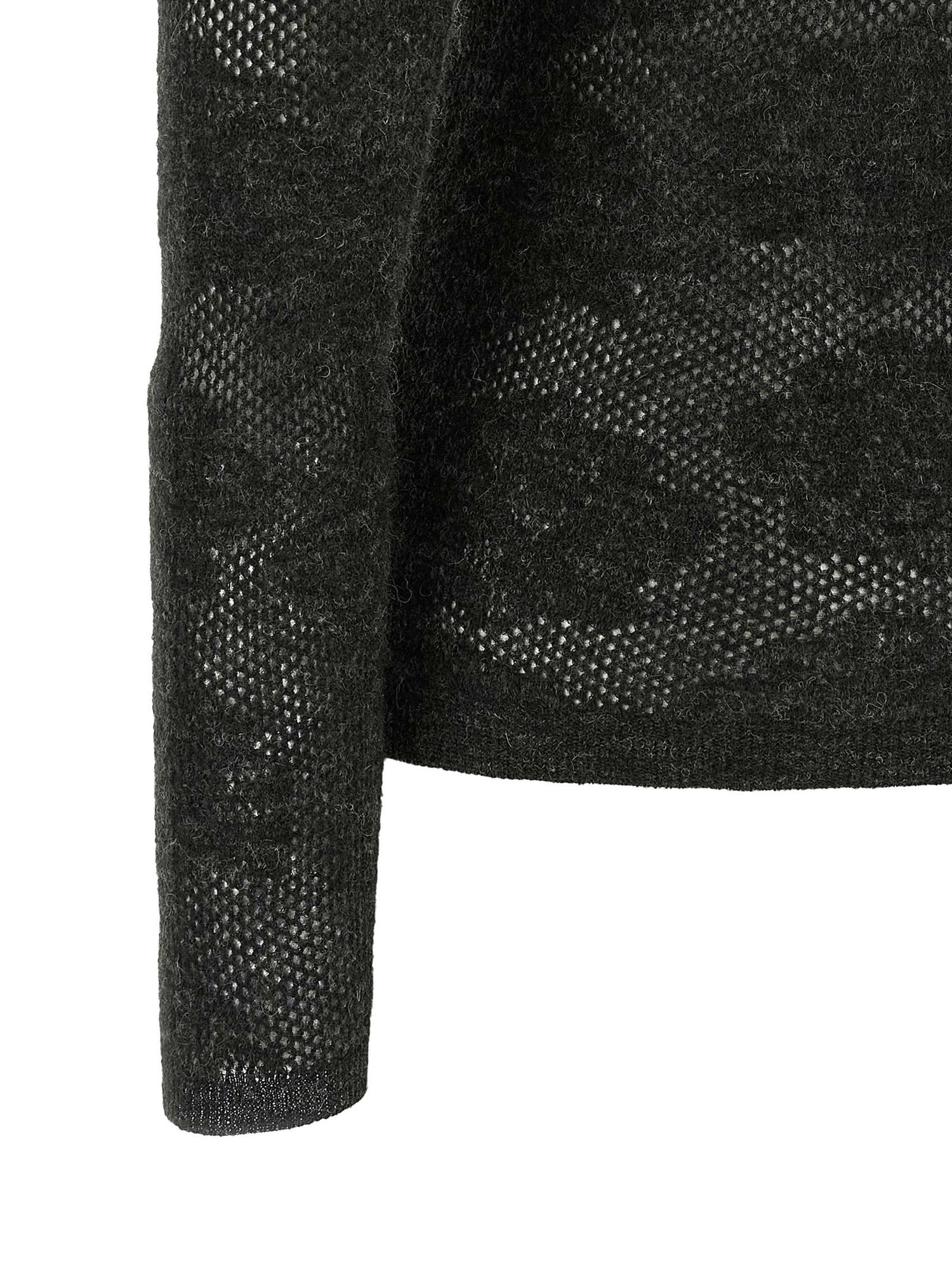 Brunello Cucinelli Flower Lace Sweater Gray
