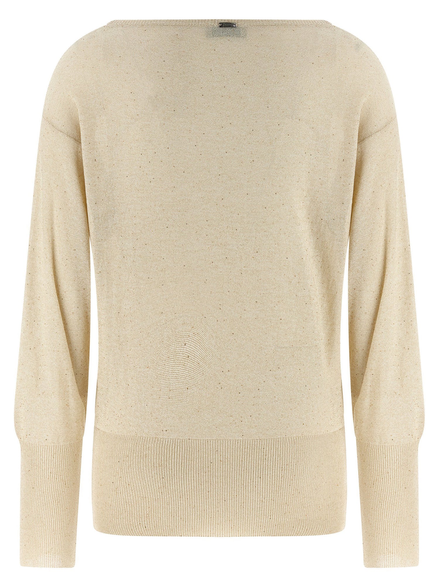 Herno Lamé And Sequin Yarn Sweater Beige