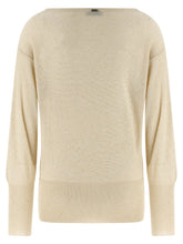 Herno Lamé And Sequin Yarn Sweater Beige