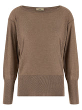 Herno Lamé And Sequin Yarn Sweater Brown