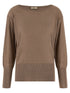 Herno Lamé And Sequin Yarn Sweater Brown