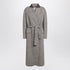 Brunello Cucinelli Brown Mélange Wool-Blend Coat with Belt Brown