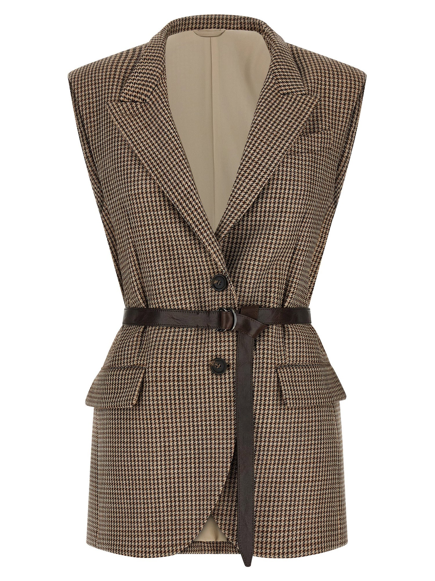 Brunello Cucinelli Belted Vest Beige
