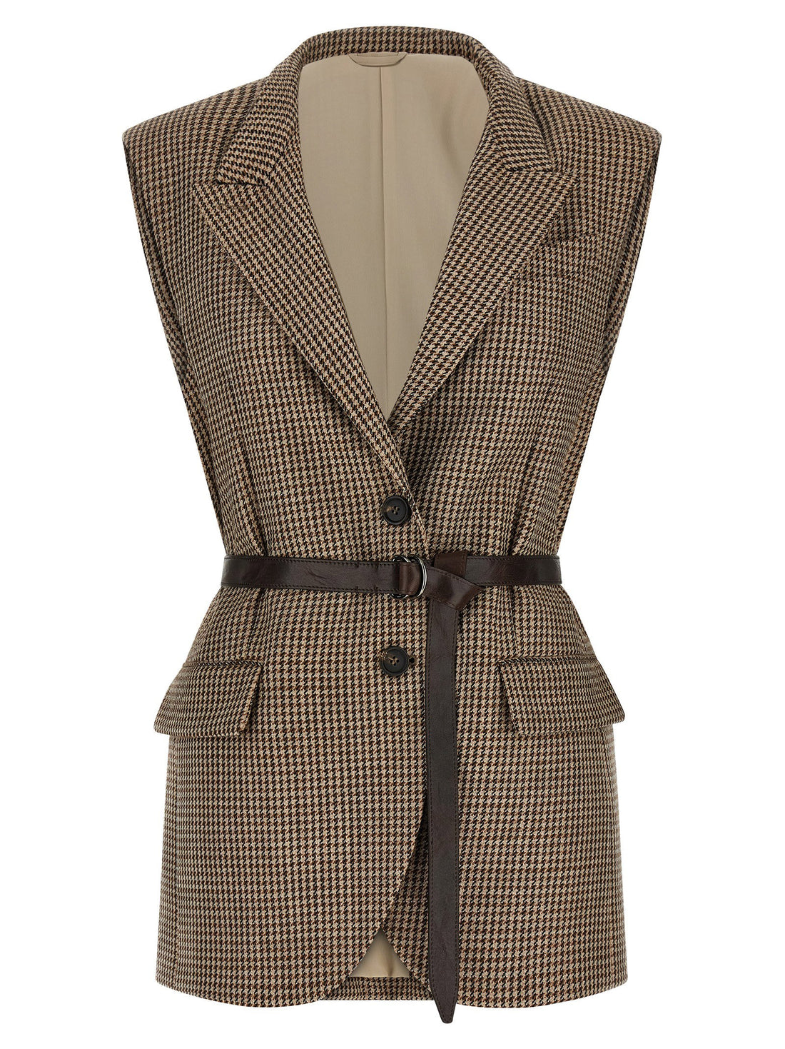 Brunello Cucinelli Belted Vest Beige