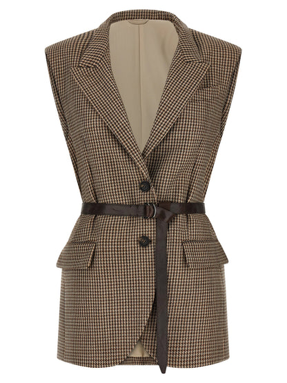 Brunello Cucinelli Belted Vest Beige