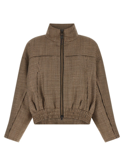 Brunello Cucinelli Shiny Zipper Pull Jacket Brown