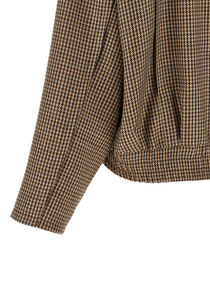 Brunello Cucinelli Shiny Zipper Pull Jacket Brown