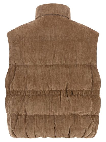 Brunello Cucinelli Corduroy Waistcoat Beige