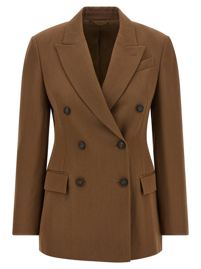 Brunello Cucinelli Double-breasted Blazer Brown