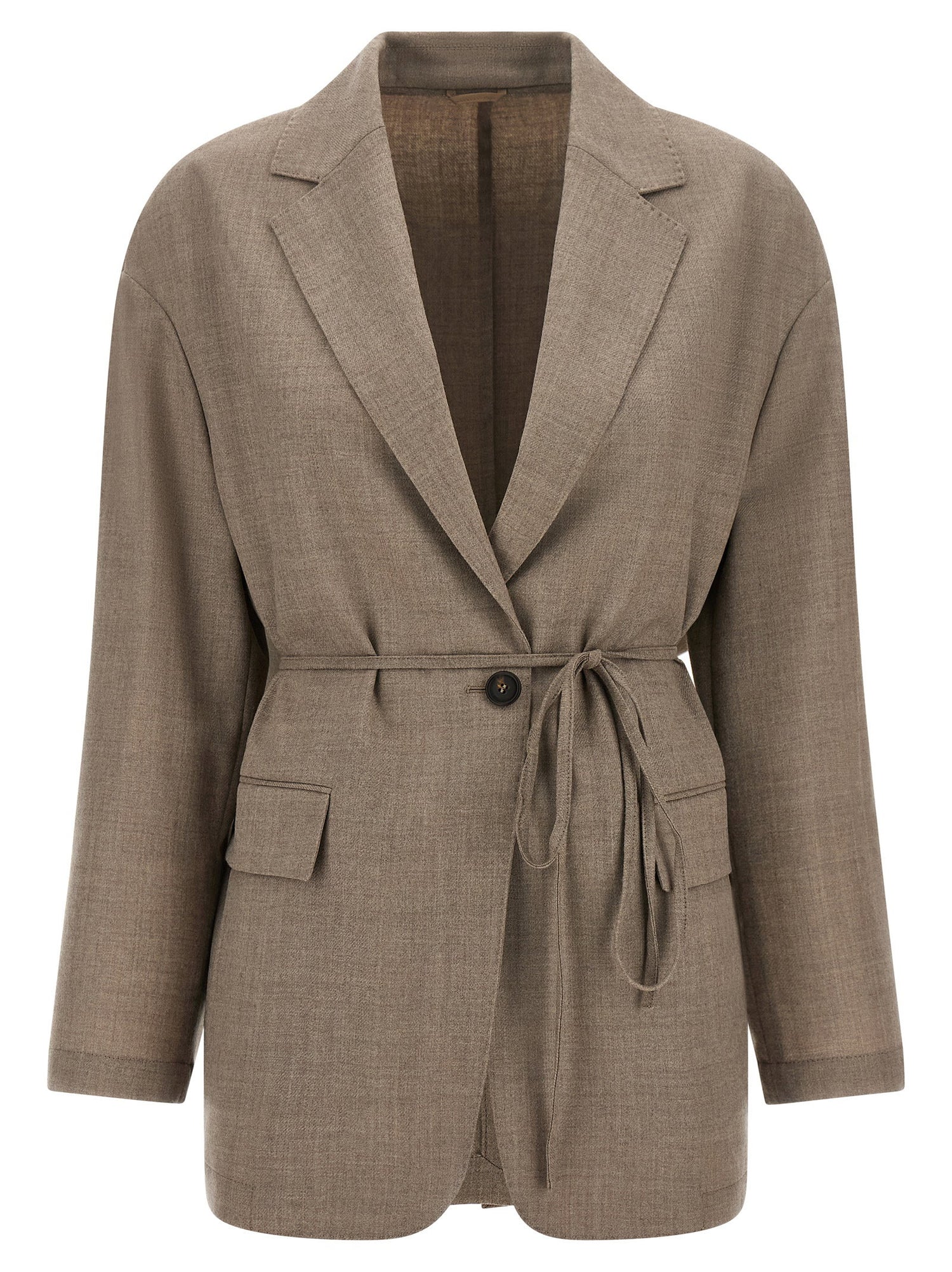 Brunello Cucinelli Fresh Wool Blazer Beige