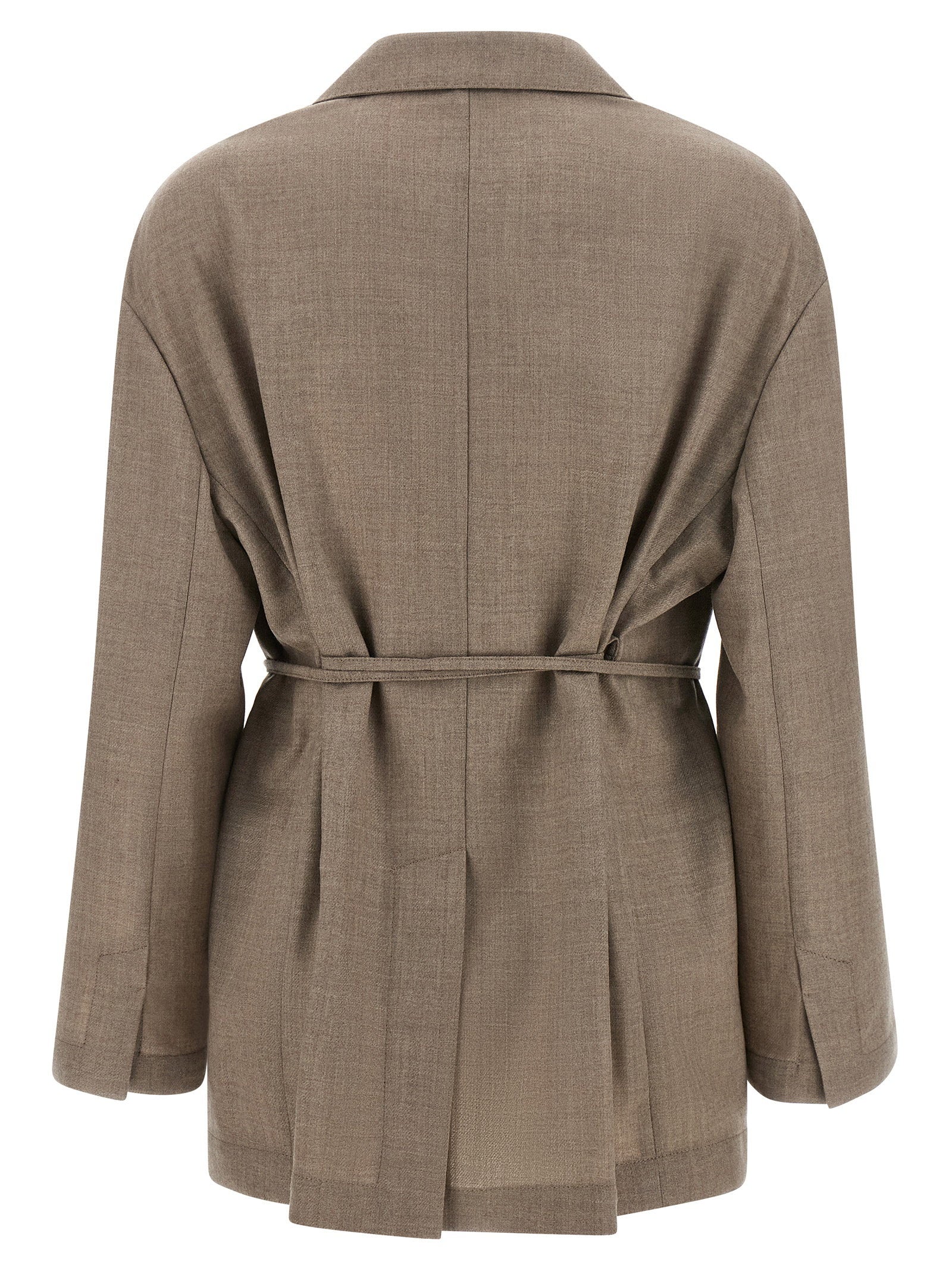Brunello Cucinelli Fresh Wool Blazer Beige
