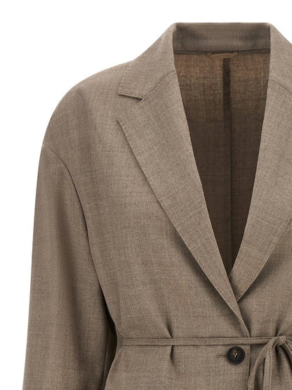 Brunello Cucinelli Fresh Wool Blazer Beige