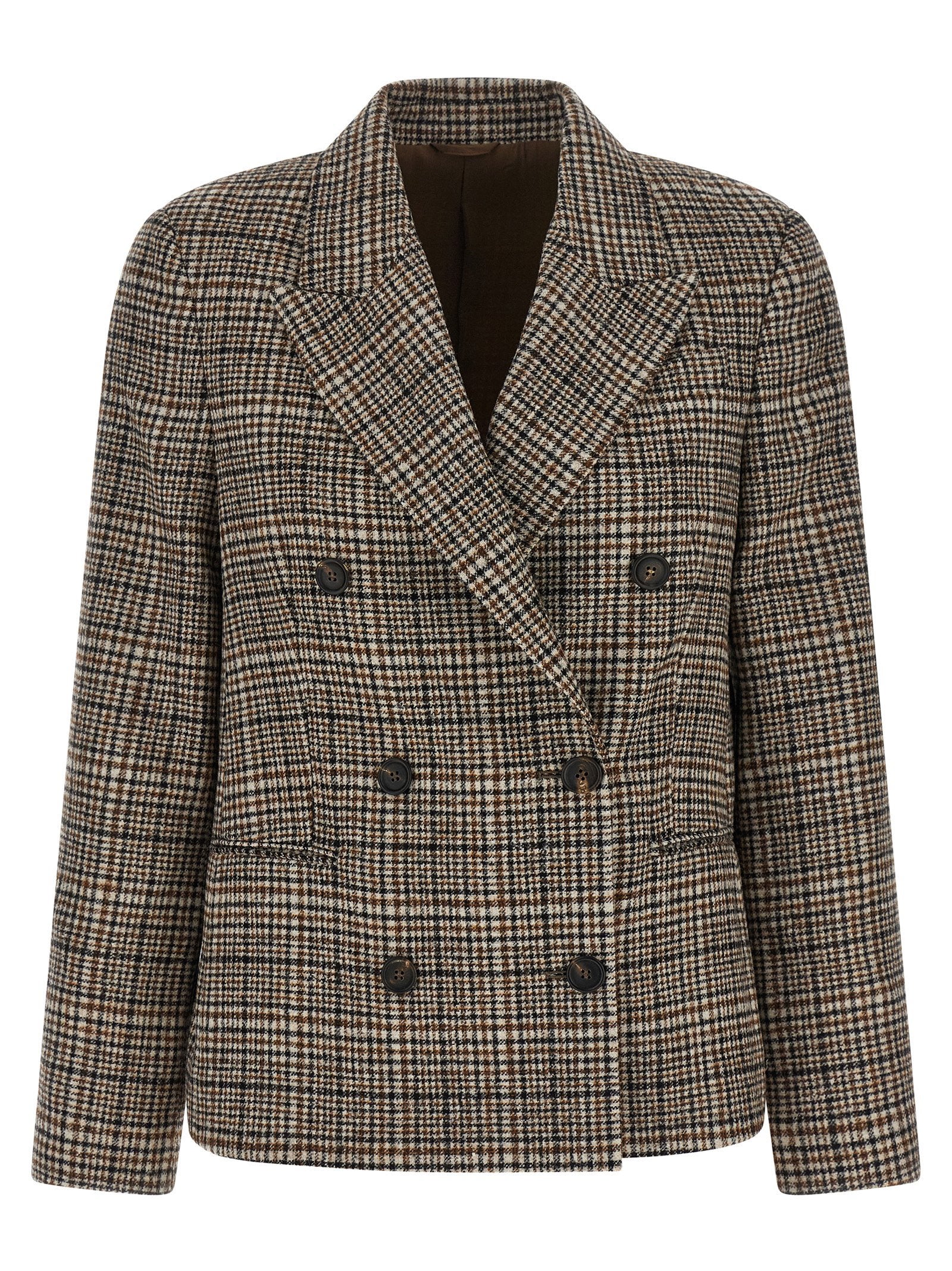 Brunello Cucinelli Double-breasted Blazer Beige