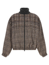 Brunello Cucinelli Sequin Check Bomber Jacket Brown