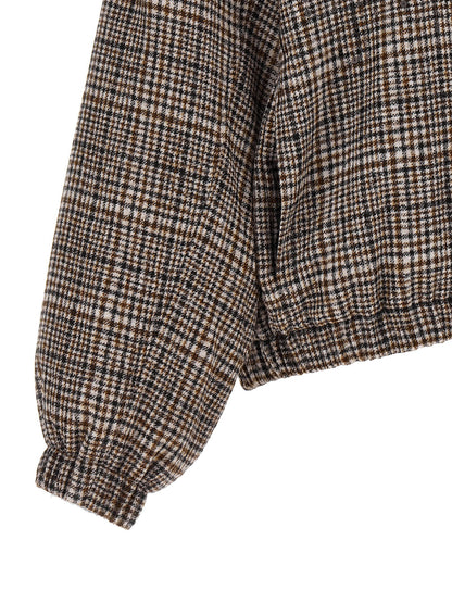 Brunello Cucinelli Sequin Check Bomber Jacket Brown