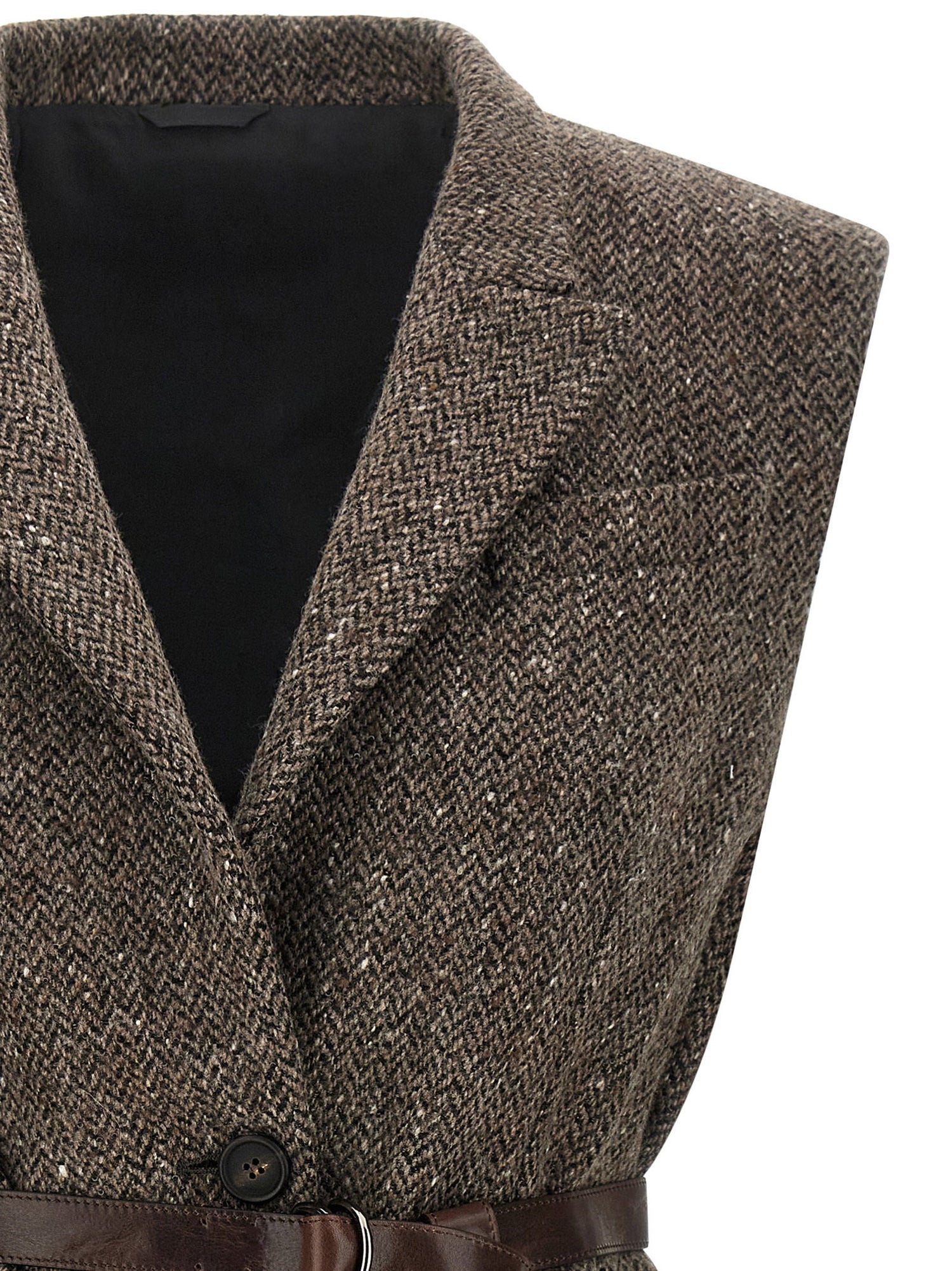 Brunello Cucinelli Mélange Wool Vest Brown