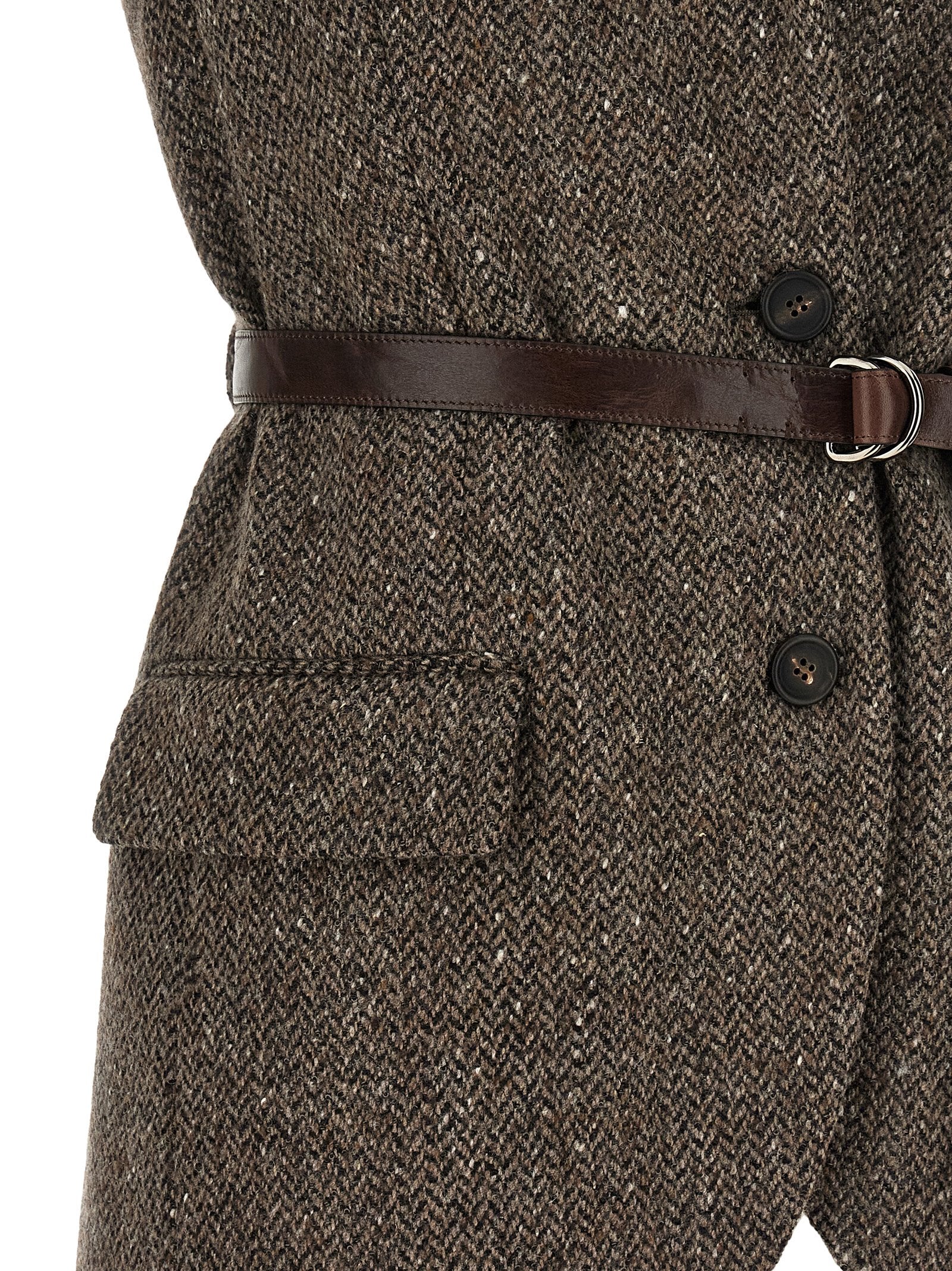 Brunello Cucinelli Mélange Wool Vest Brown