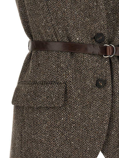 Brunello Cucinelli Mélange Wool Vest Brown