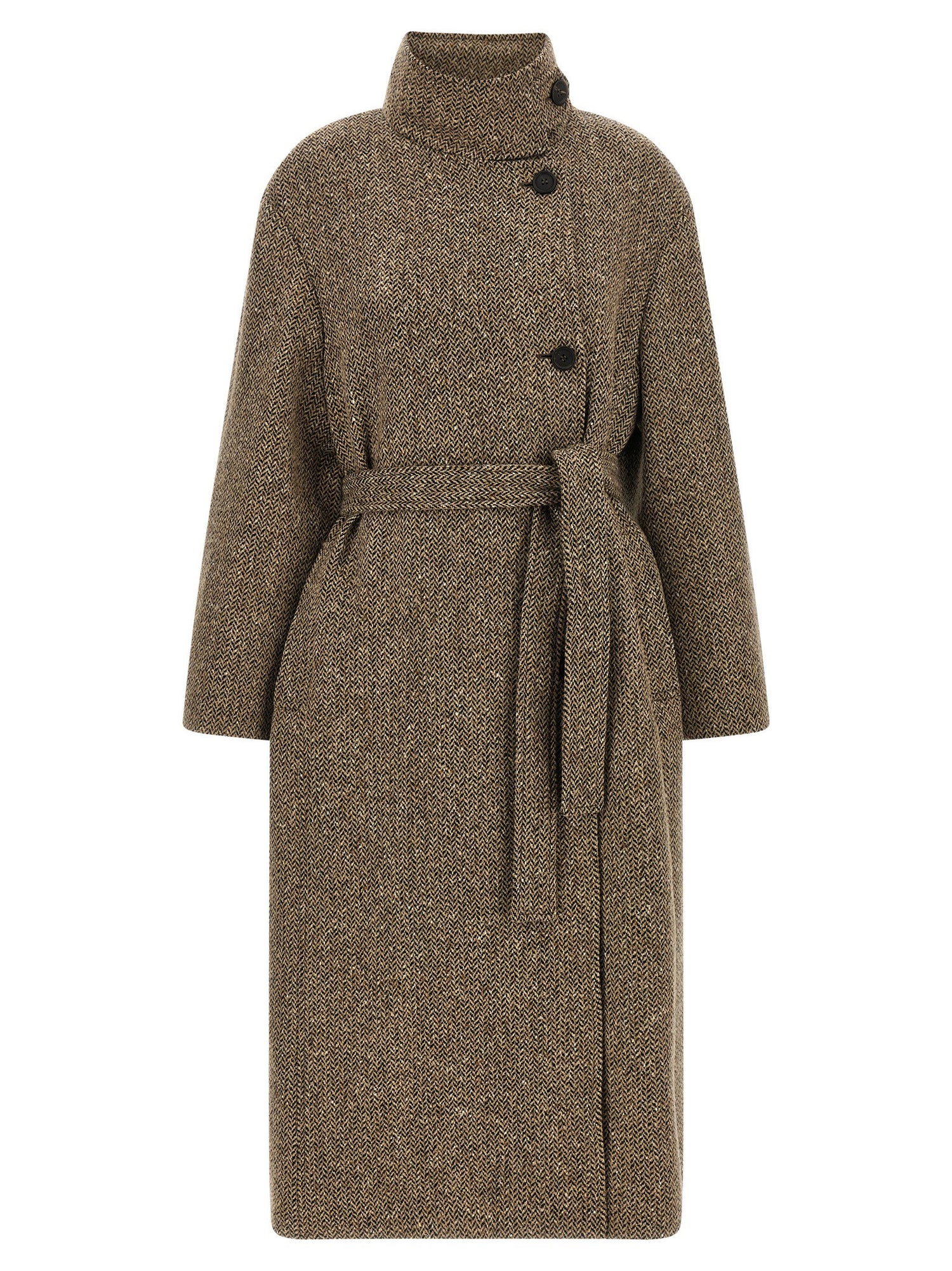 Brunello Cucinelli Sparkling Virgin Wool Coat Brown