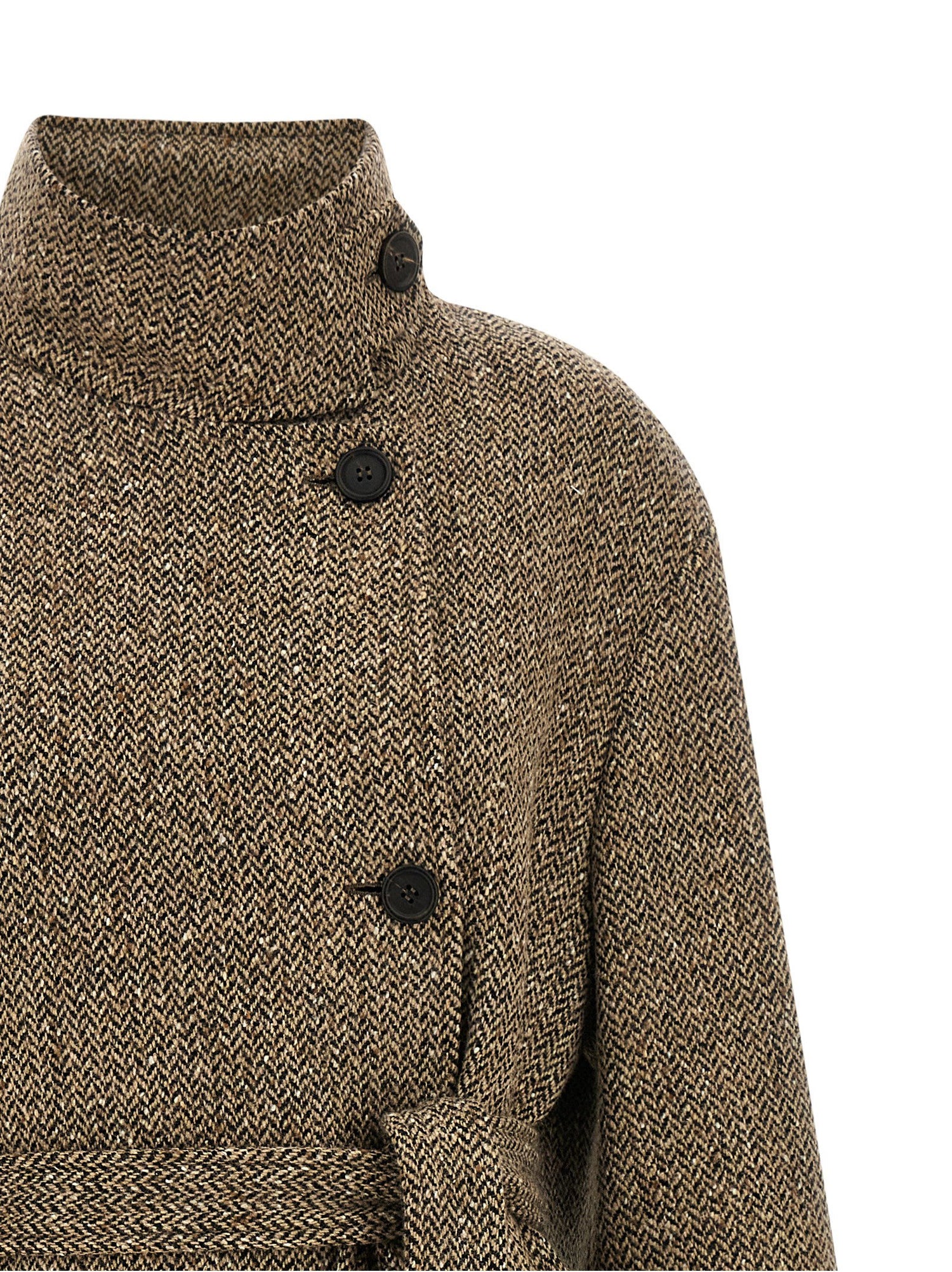 Brunello Cucinelli Sparkling Virgin Wool Coat Brown