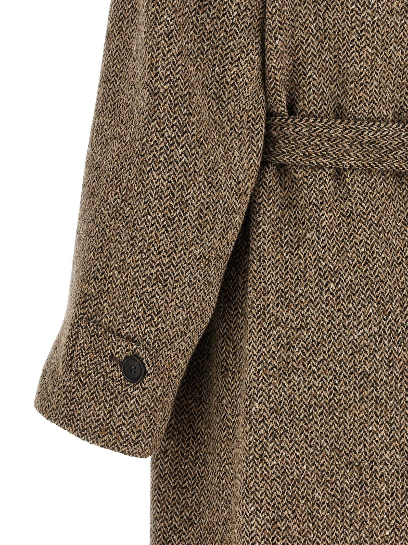 Brunello Cucinelli Sparkling Virgin Wool Coat Brown