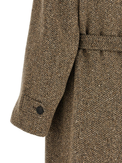 Brunello Cucinelli Sparkling Virgin Wool Coat Brown