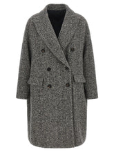 Brunello Cucinelli Dazzling Chevron Coat Gray
