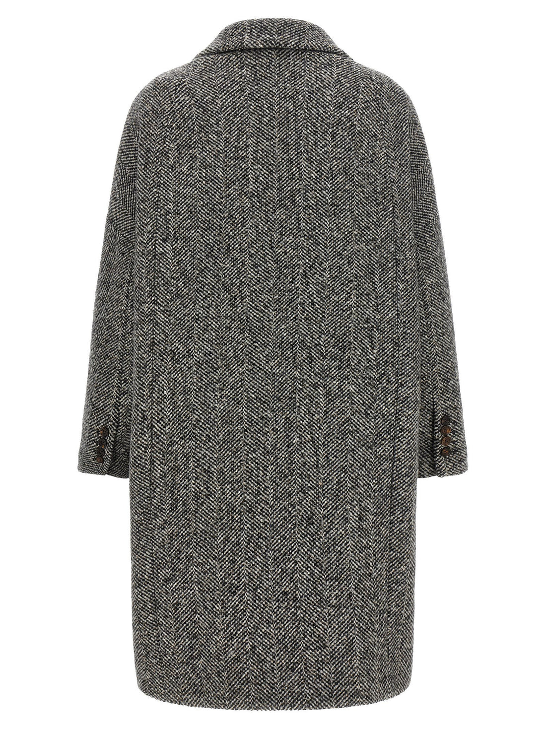 Brunello Cucinelli Dazzling Chevron Coat Gray