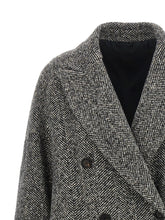 Brunello Cucinelli Dazzling Chevron Coat Gray