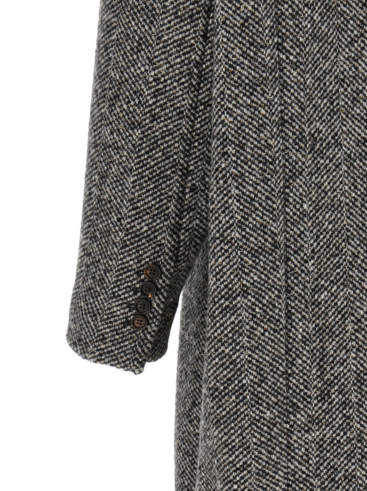 Brunello Cucinelli Dazzling Chevron Coat Gray